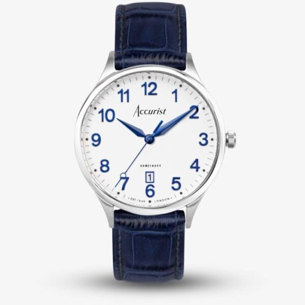 Accurist Classic Blue Leather Strap Watch 73000